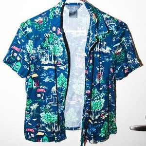 Button Up Patterned T-shirt